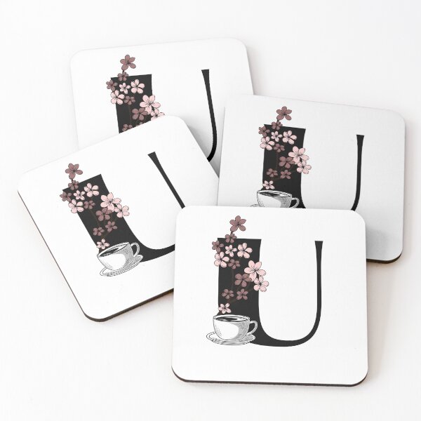 Item preview, Floral Coffee Monogram Letter U designed and sold by Lyssarien.