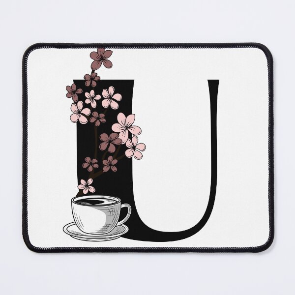 Item preview, Floral Coffee Monogram Letter U designed and sold by Coffee Lifestyle.