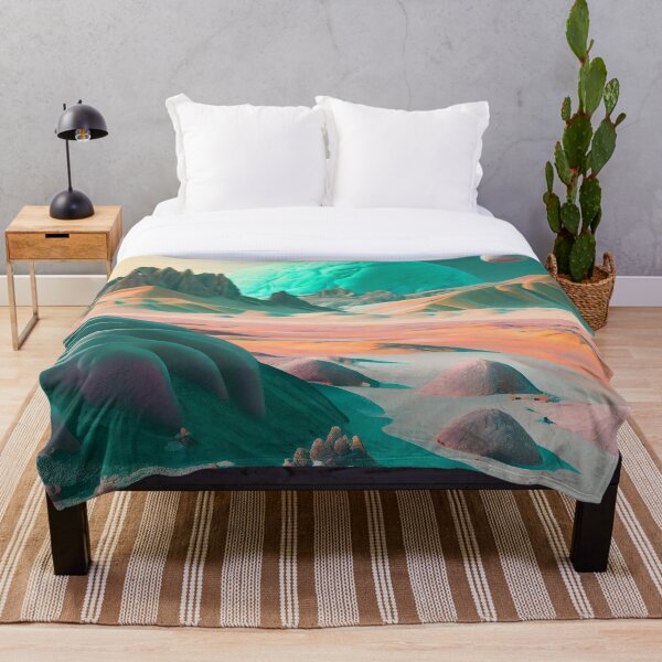 Item preview, Blue Beautiful Mountain Landscape Digital Painting designed and sold by CodeAndColors.