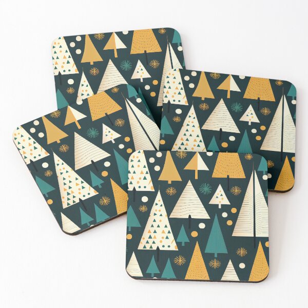 Artikelvorschau, Cool Cute Christmas Tree Pattern Digital Painting entworfen und verkauft von CodeAndColors.