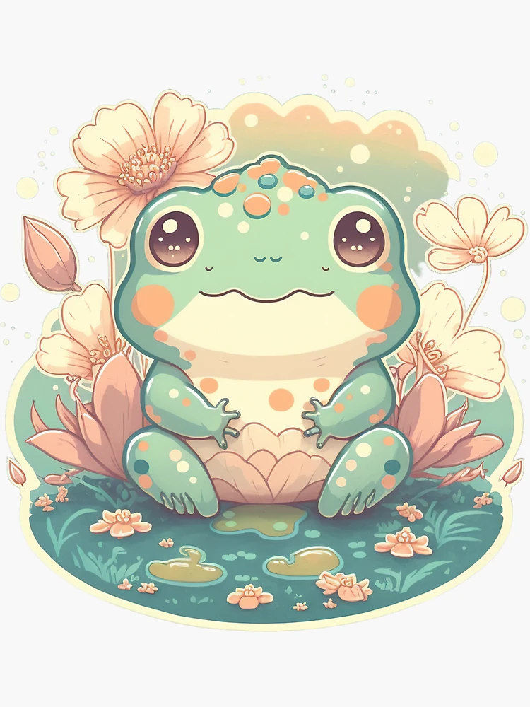 Kawaii Frog Clipart Transparent PNG Hd, Cute Kawaii Sticker Set Of
