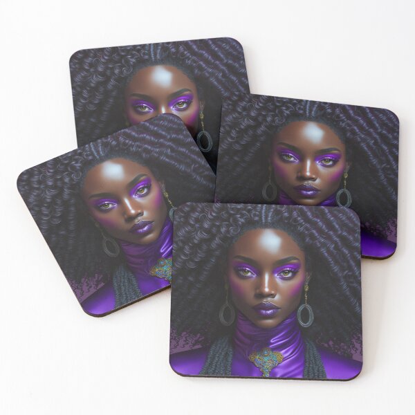 Item preview, Purple Divine: A Portrait of a Dark-Skinned Beauty in a Lavish Purple Dress designed and sold by creative-maxim.
