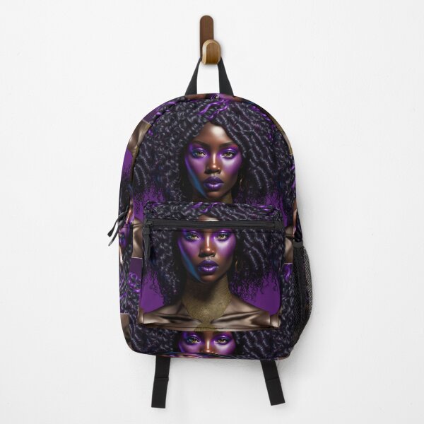 Item preview, Elegant Ebony: An Intricately Rendered Portrait of a Dark-Skinned Goddess in a Regal Purple Dress designed and sold by creative-maxim.
