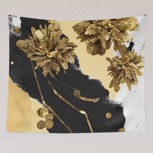 Item preview, Black and Golden marble abstract luxury design No2 designed and sold by angelisart.