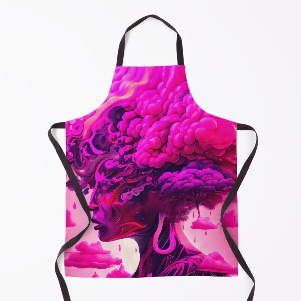 Artikelvorschau, Bright Trippy Pink Nature Woman Profile Digital Painting entworfen und verkauft von CodeAndColors.