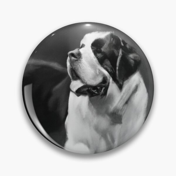Item preview, St Bernard Black & White Painting designed and sold by Thorbo99.