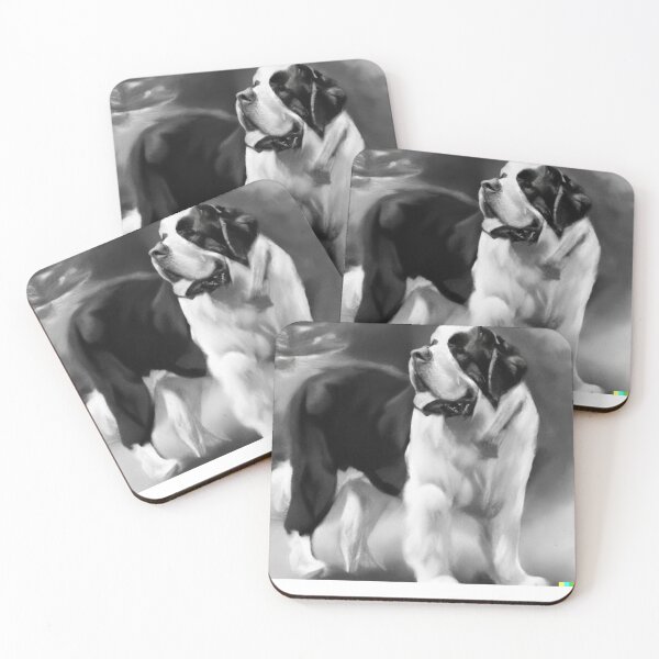 Item preview, St Bernard Black & White Painting designed and sold by Thorbo99.