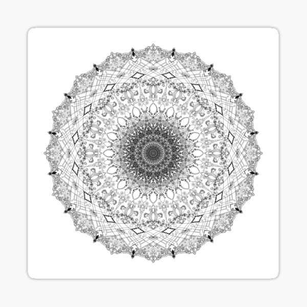 Black and White Lace Mandala Sticker