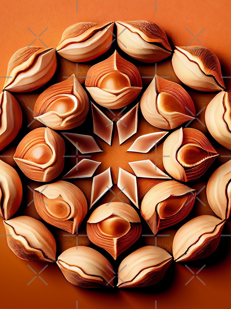 Thumbnail 3 von 3, Tuch, Circular Bright Nut Pattern Digital Painting designt und verkauft von CodeAndColors.
