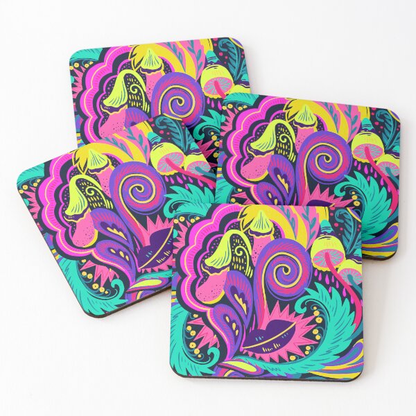 Item preview, Psychedelic Patterns Mushroom and Flowers designed and sold by Mindscyther.