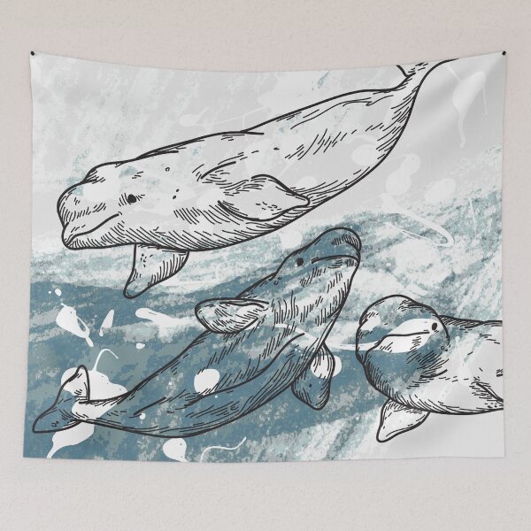 Item preview, Splashy Beluga Whales designed and sold by Sam Posnick.