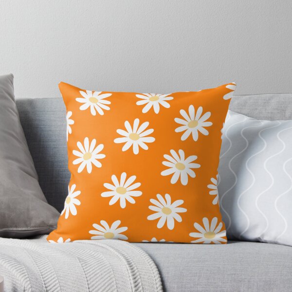 Item preview, Daisy flowers seamless pattern - White and Tangelo designed and sold by Ladies-Boutique.