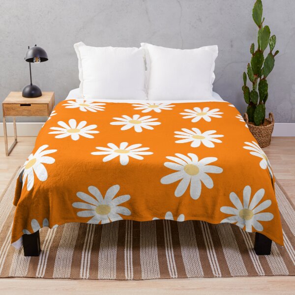 Item preview, Daisy flowers seamless pattern - White and Tangelo designed and sold by Ladies-Boutique.