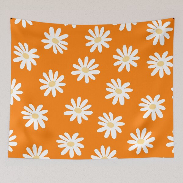Item preview, Daisy flowers seamless pattern - White and Tangelo designed and sold by Ladies-Boutique.