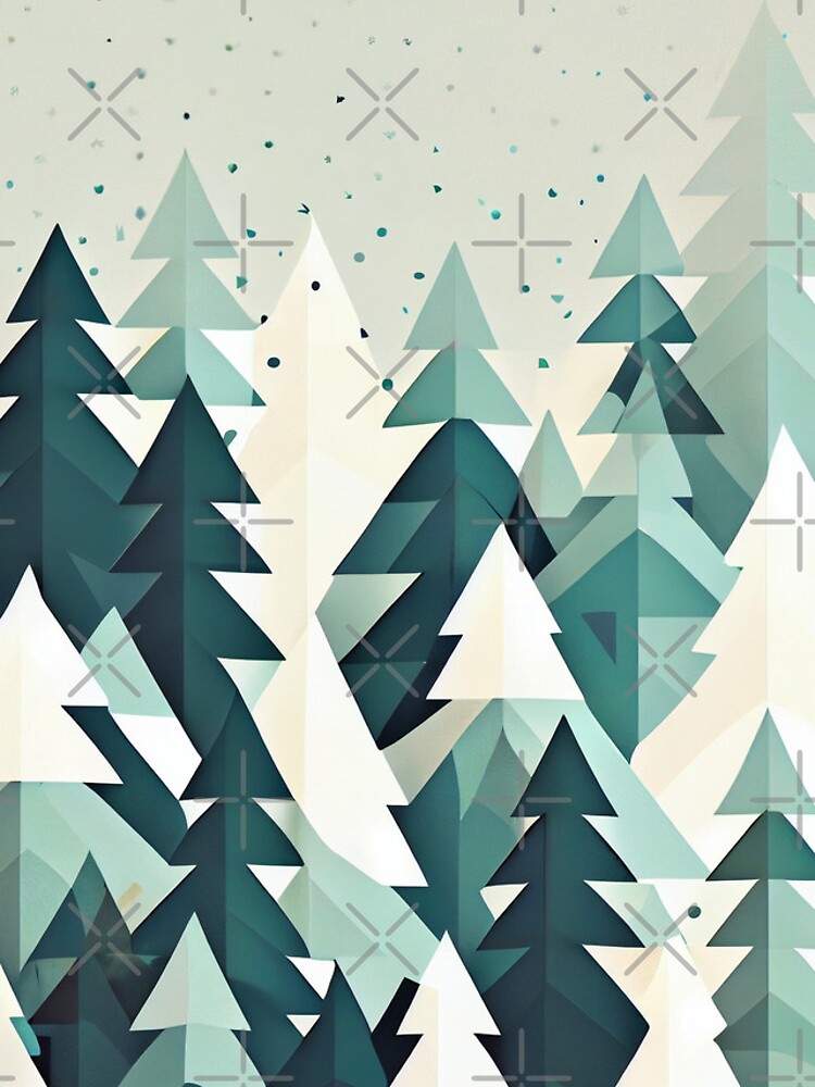 Aperçu 5 sur 5. Coque iPhone avec l'œuvre Flat Christmas Winter Tree Pattern Digital Painting créée et vendue par CodeAndColors.