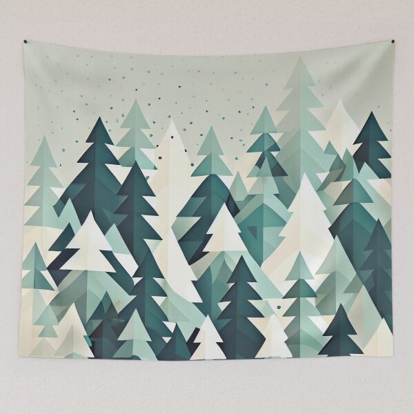 Item preview, Flat Christmas Winter Tree Pattern Digital Painting designed and sold by CodeAndColors.