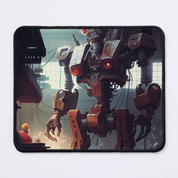 Item preview, Busy Worker Building Giant Robot Digital Painting designed and sold by CodeAndColors.
