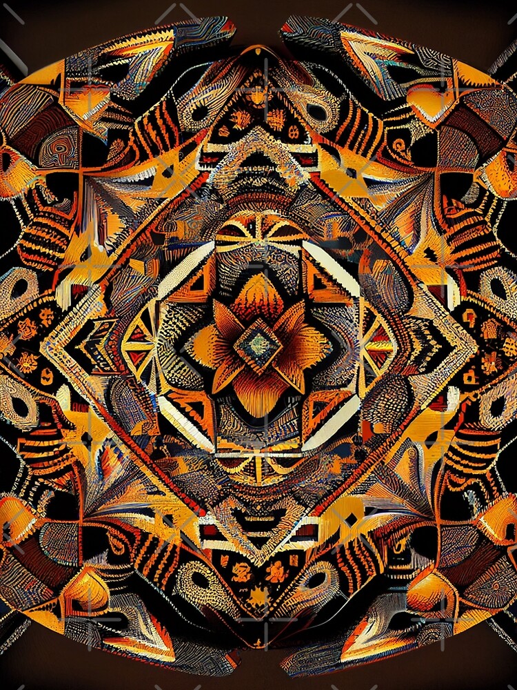 Aperçu 5 sur 5. Robe trapèze avec l'œuvre Symmetrical Impressionist African Pattern Digital Painting créée et vendue par CodeAndColors.