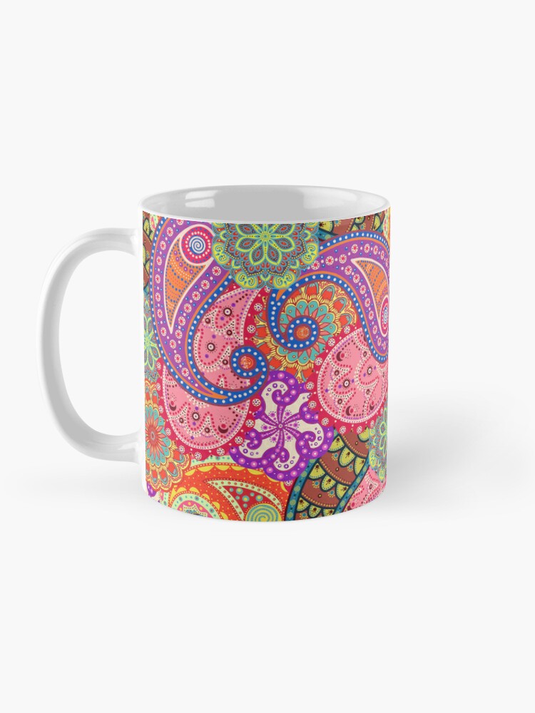 Red & White Funky 60s 70s Paisley  Coffee Mug for Sale by Inspired Images