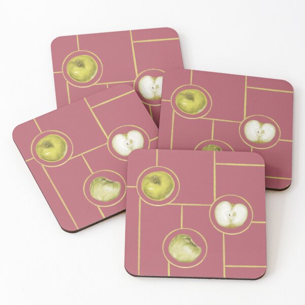 Item preview, Geometrical apple trio on red background designed and sold by Sankarin.