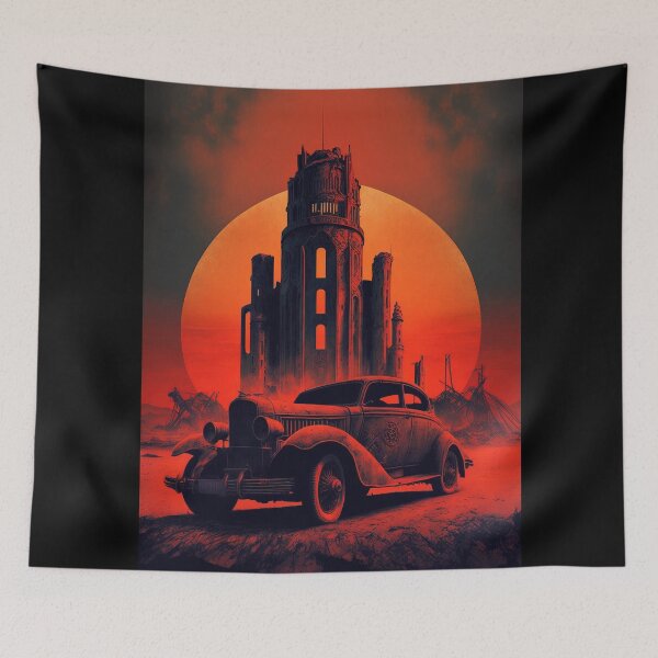 Item preview, Dystopian Sunrise: A Post-Apocalyptic Hot Rod Scene for Fans of Brutalism and American Industry #10 designed and sold by RodZnRoll.