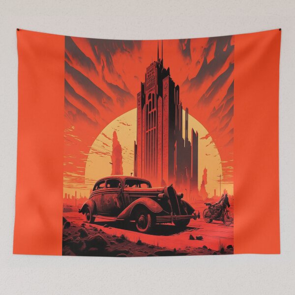 Item preview, Dystopian Sunrise: A Post-Apocalyptic Hot Rod Scene for Fans of Brutalism and American Industry #11 designed and sold by RodZnRoll.