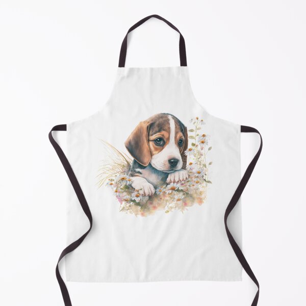 Item preview, Watercolor Beagle Dog Floral Portrait designed and sold by HappyLifeCreate.