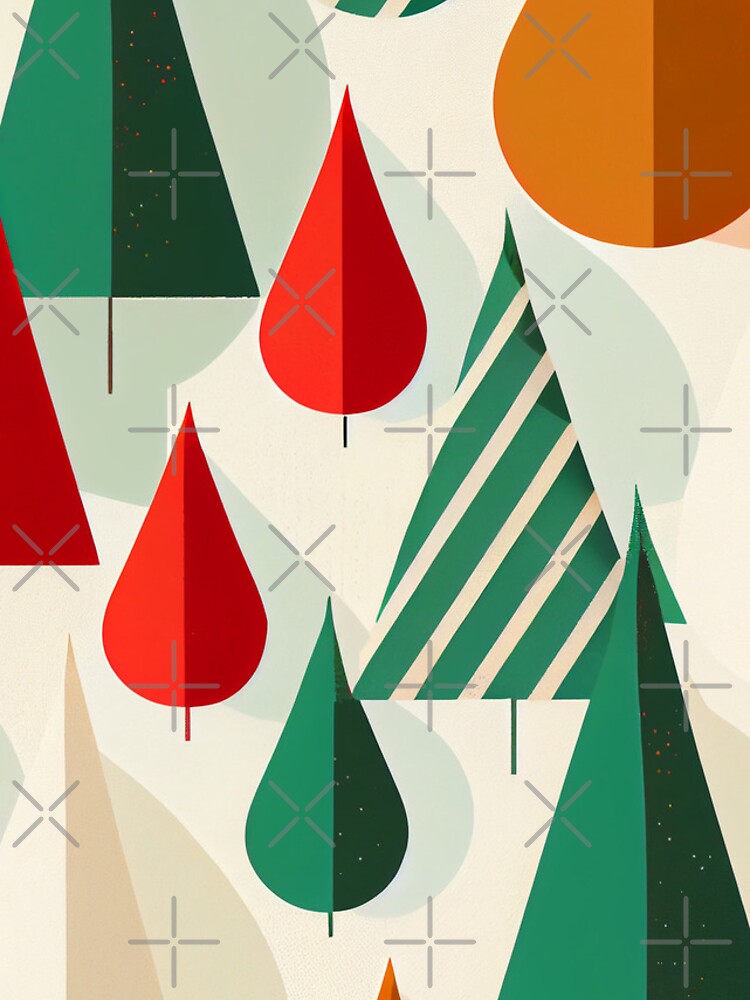Aperçu 4 sur 4. Coque iPhone avec l'œuvre Flat Floral Christmas Tree Pattern Digital Painting créée et vendue par CodeAndColors.
