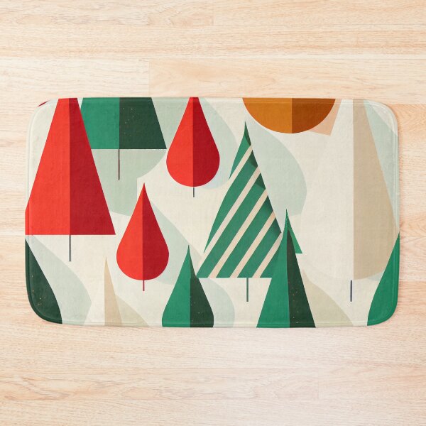 Item preview, Flat Floral Christmas Tree Pattern Digital Painting designed and sold by CodeAndColors.