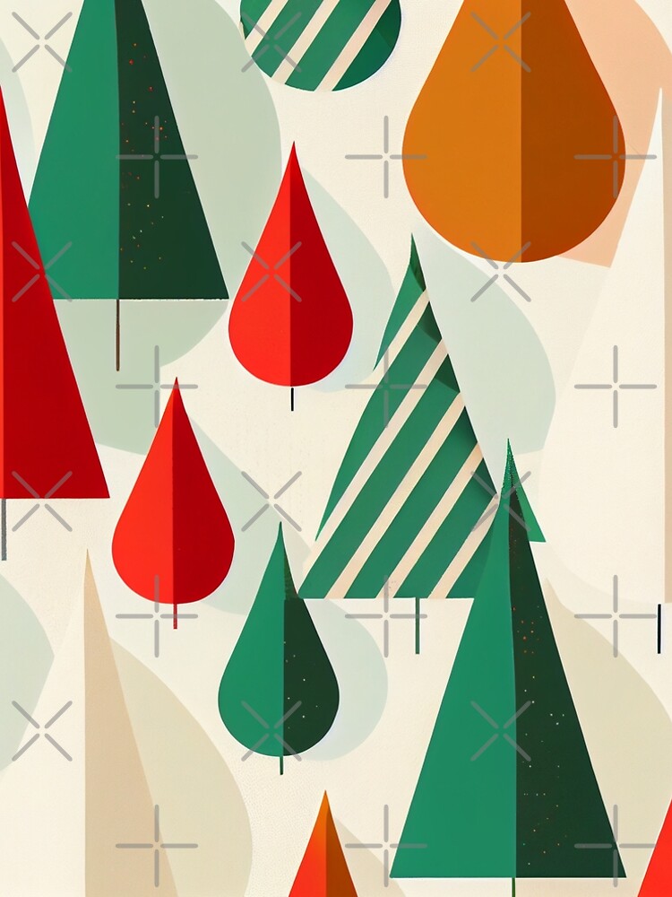 Aperçu 5 sur 5. Robe trapèze avec l'œuvre Flat Floral Christmas Tree Pattern Digital Painting créée et vendue par CodeAndColors.