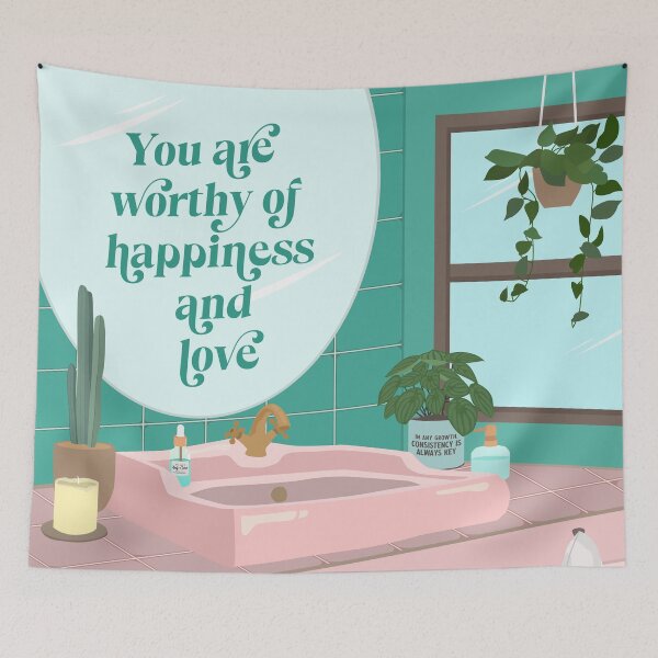 Item preview, You are Worthy of Happiness and Love Mental Health designed and sold by dailycake.