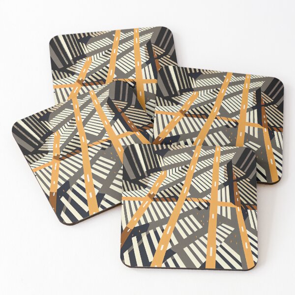 Item preview, Flat Abstract Urban City Pattern Digital Painting designed and sold by CodeAndColors.