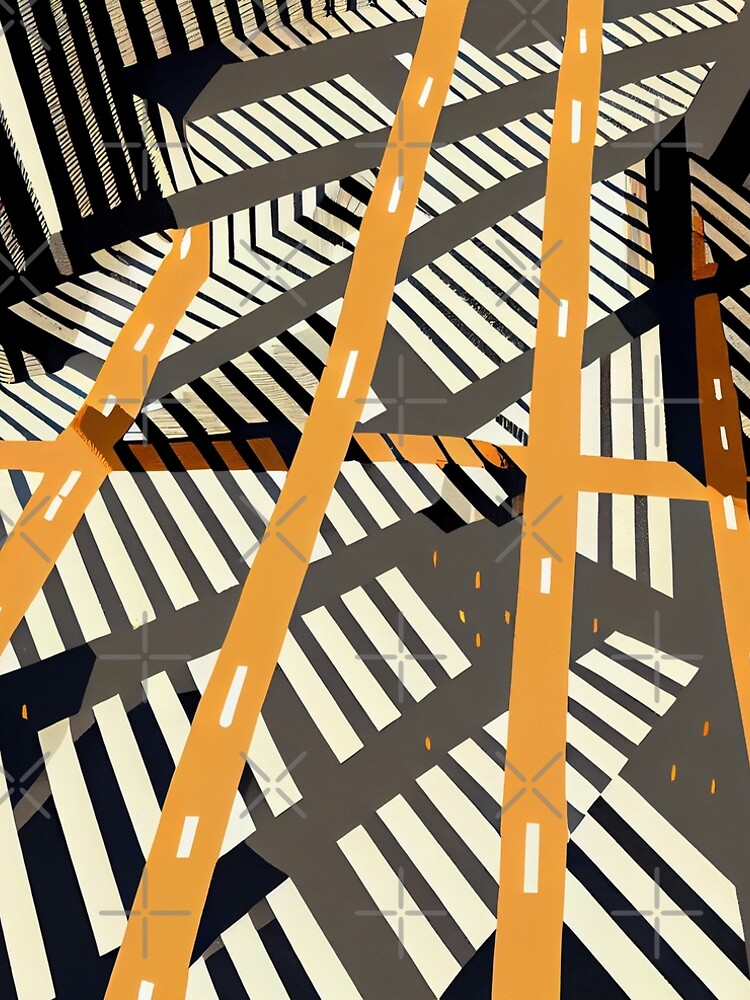 Aperçu 5 sur 5. Robe trapèze avec l'œuvre Flat Abstract Urban City Pattern Digital Painting créée et vendue par CodeAndColors.
