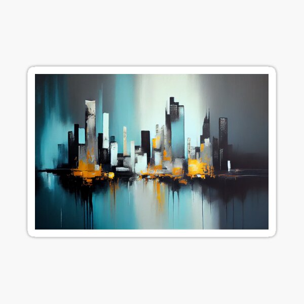 Cityscape- Modern Abstract #5 Sticker
