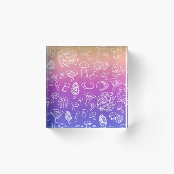Aperçu de l'œuvre Champignon art dégradé bleu, violet et jaune créée et vendue par ClockInClockOut.