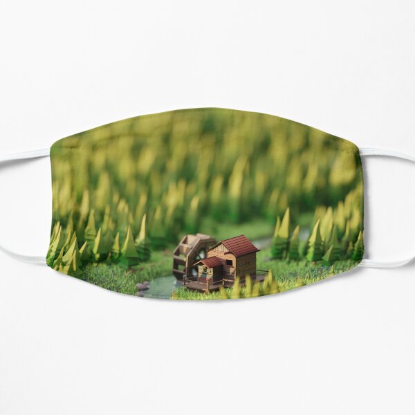 Cute Lowpoly Waterwheel Lowpoly 3D Isometric Flat Mask