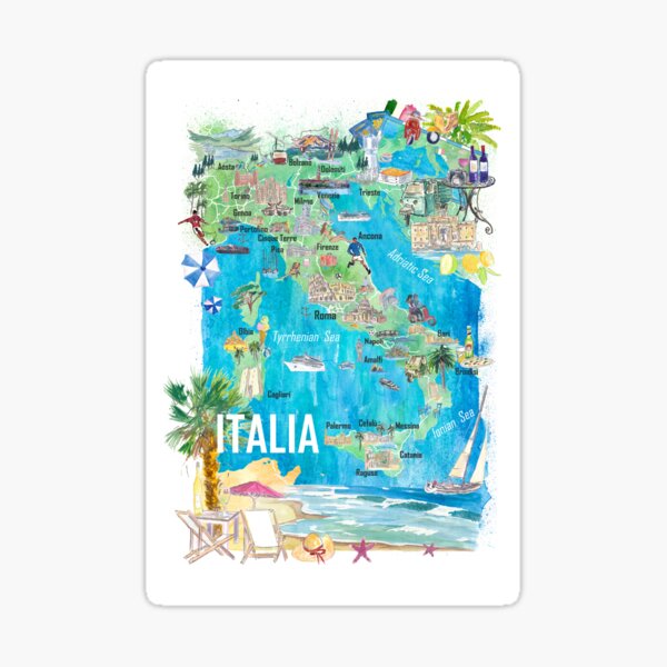 Naples Italy Map Stickers for Sale | Redbubble