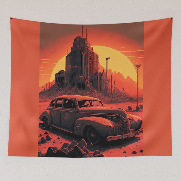 Item preview, Dystopian Sunrise: A Post-Apocalyptic Hot Rod Scene for Fans of Brutalism and American Industry #12 designed and sold by RodZnRoll.