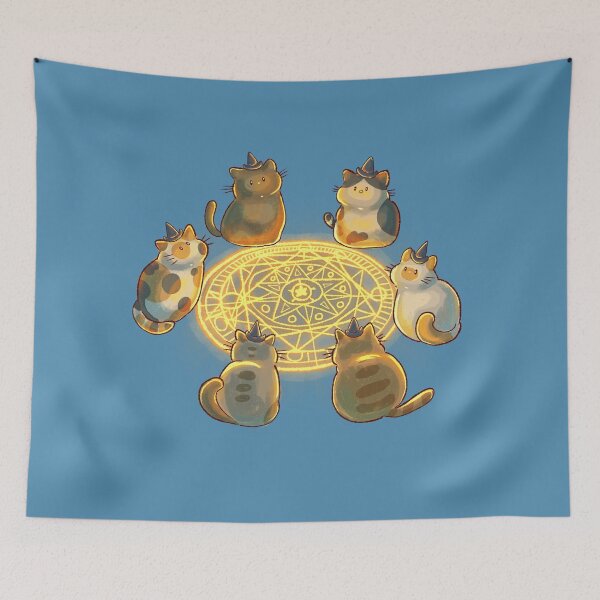 Item preview, Cat witches summoning evil in circle designed and sold by Denise, Denisn't.