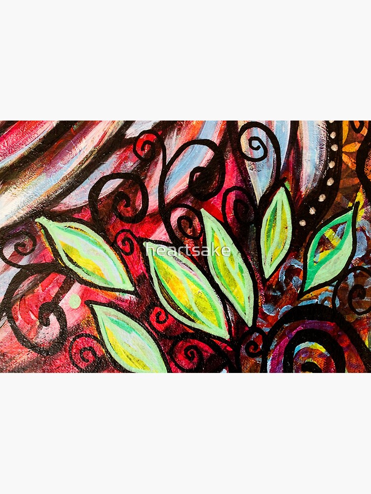 Thumbnail 3 of 3, Hardcover Journal, Abstract Painted Leaves and Swirls designed and sold by heartsake.