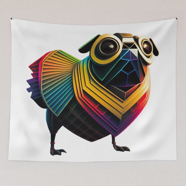 Item preview, Steampunk Art Deco Dog Bird Heart, Pug #10 designed and sold by Synthetic-Intel.