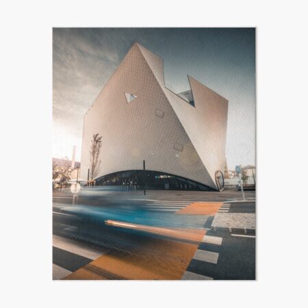 Modern Building and passing car Art Board Print