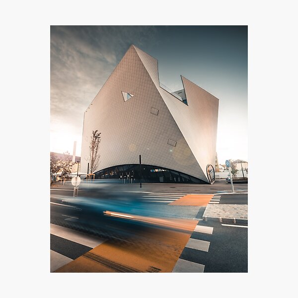 Modern Building and passing car Photographic Print