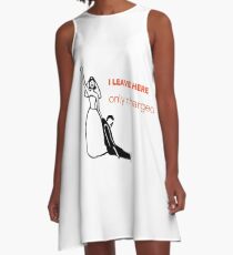 I leave here only charged, wedding, bride, husband, funny engaged, funny married couple A-Line Dress