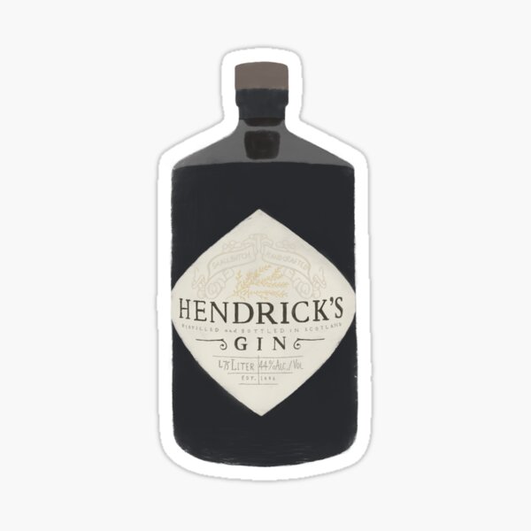 Hendrick's Gin Bottle Painting Illustration Sticker