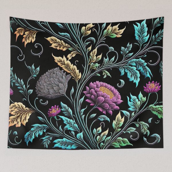 Item preview, Ornamental Floral Pattern Vintage Flowers Wallpaper Ornaments designed and sold by goldufeenstaub.