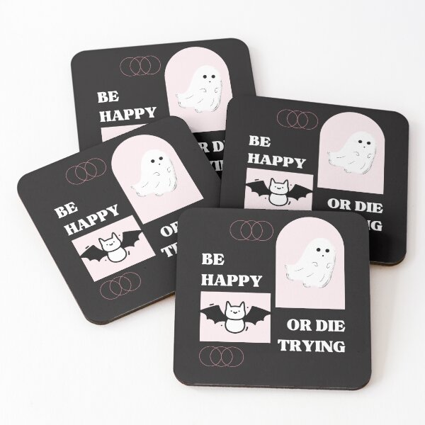 Item preview, Be Happy or Die Trying Ghost Bat Pastel designed and sold by Allison Sharaf.
