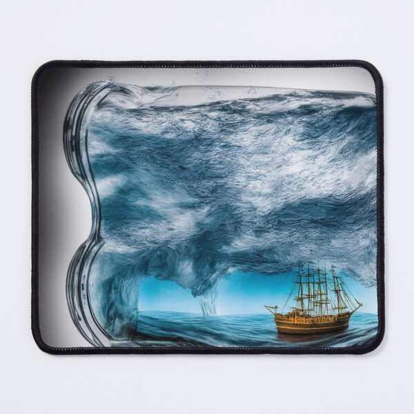 Item preview, A ship in a bottle while storm. designed and sold by Maniock.