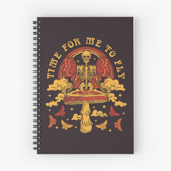 Item preview, skeleton sits on fly agaric, print on a T -shirt. psychedelic illustration designed and sold by ShamanskaKate.