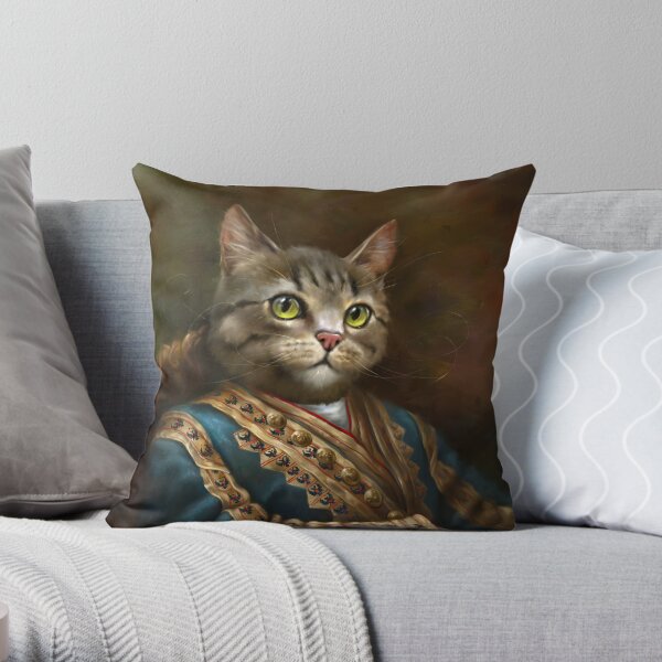 The Hermitage Court Outrunner Cat Throw Pillow